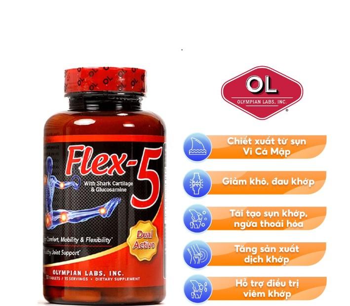 Viên uống chăm sóc sức khỏe xương khớp Olympian Labs Flex-5