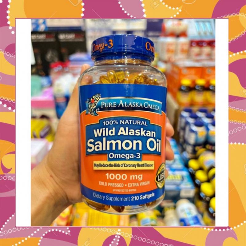 Viên uống dầu cá hồi alaska salmon oil omega 3 của Mỹ 210 viên Healthy care