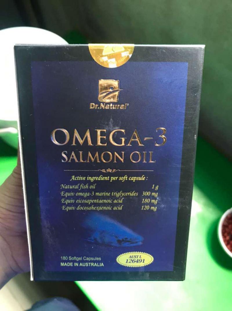 Viên uống dầu cá Hồi Dr.Natural OMEGA -3 SALMON OIL Hỗ trợ giảm mỡ máu bổ não tốt cho tim mạch
