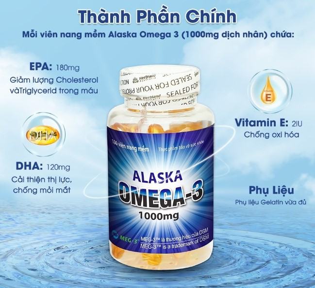 Viên uống dầu cá Omega 3 Alaska tăng cường thị lực người dùng