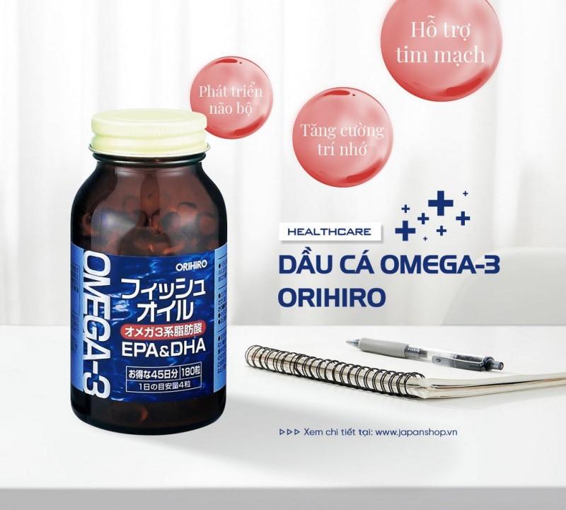 Viên uống dầu cá Omega-3 hỗ trợ tim mạch Orihiro