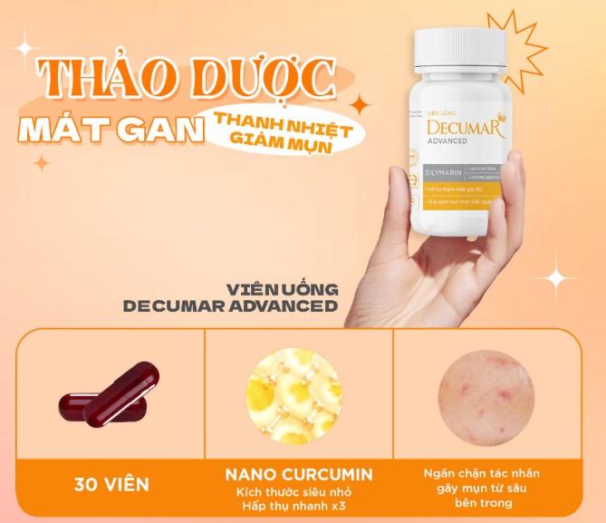 Viên uống Decumar Advanced ngừa mụn, giảm nhờn