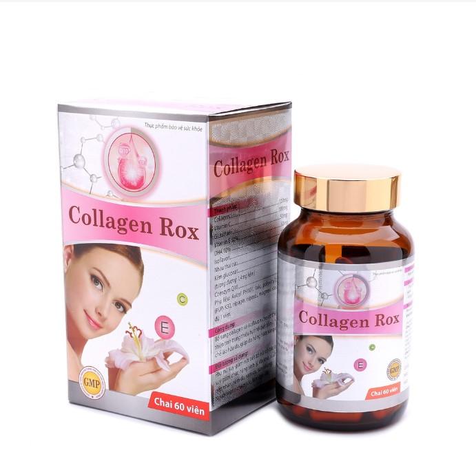 Viên uống đẹp da Collagen Rox, Vitamin E C chống lão hóa, nếp nhăn