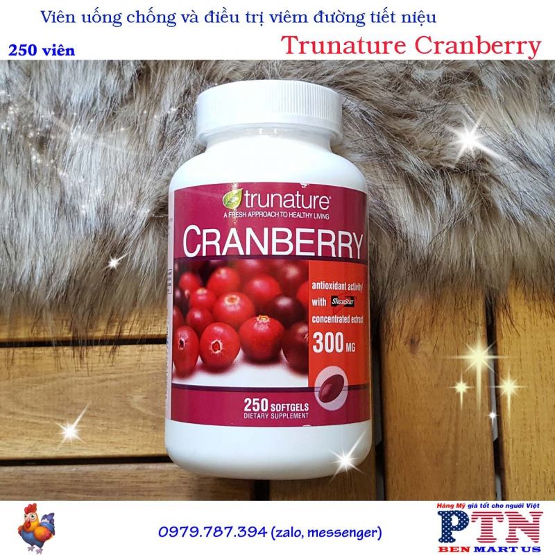 Viên Uống Điều Trị Viêm Đường Tiết Niệu Chiết Xuất Nam Việt Quất Trunature Cranberry