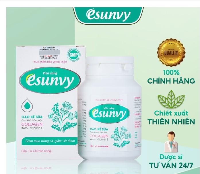 Viên uống Esunvy giúp thanh nhiệt giải độc, giảm mụn trứng cá, hạn chế vết thâm