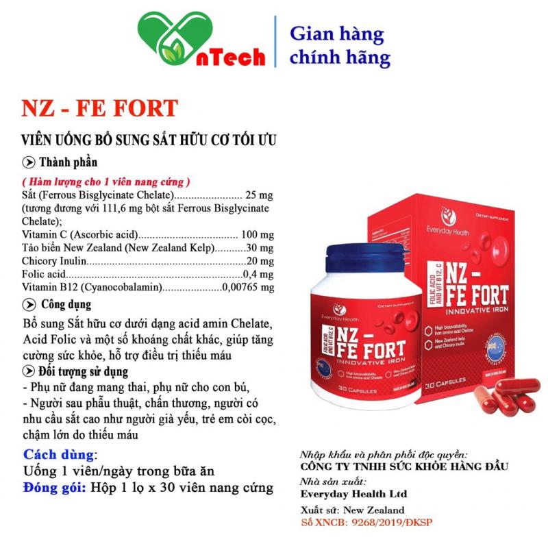 Viên uống Everyday Health NZ - FE FORT