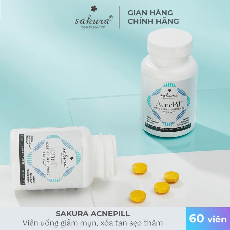 Viên uống giảm mụn, xóa tan sẹo thâm Sakura Acnepill 60 viên