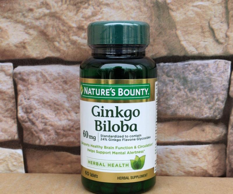 Viên uống Ginkgo Biloba 60mg Nature Bounty 60 viên dạng viên nén