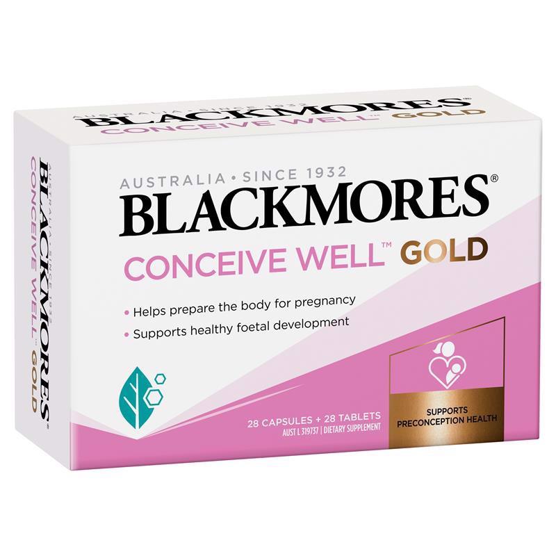 Blackmores Conceive Well Gold cung cấp dưỡng chất quan trọng: axit folic, iodine, sắt, Omega-3 và CoQ10 và cần cho sự thụ thai lành mạnh mà bạn không thể bỏ qua vì con yêu