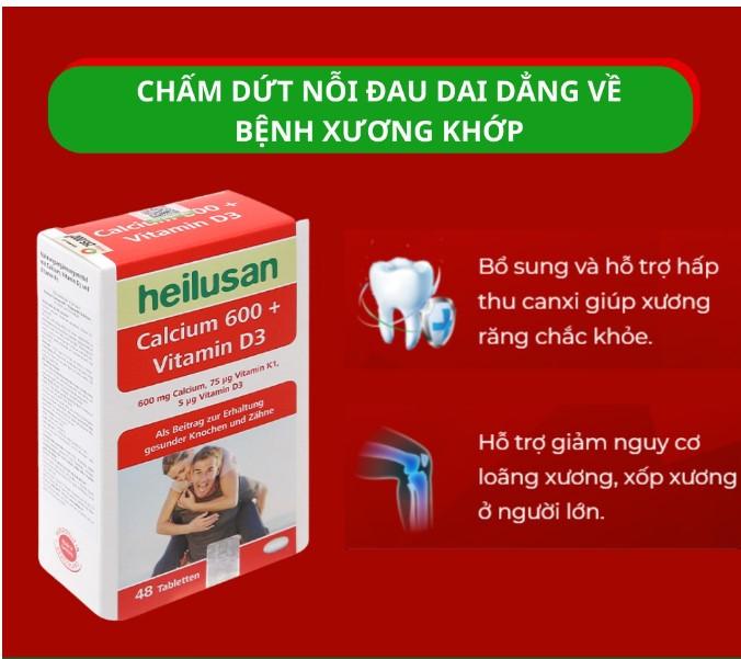 Viên uống Heilusan Calcium 600 Vitamin D3