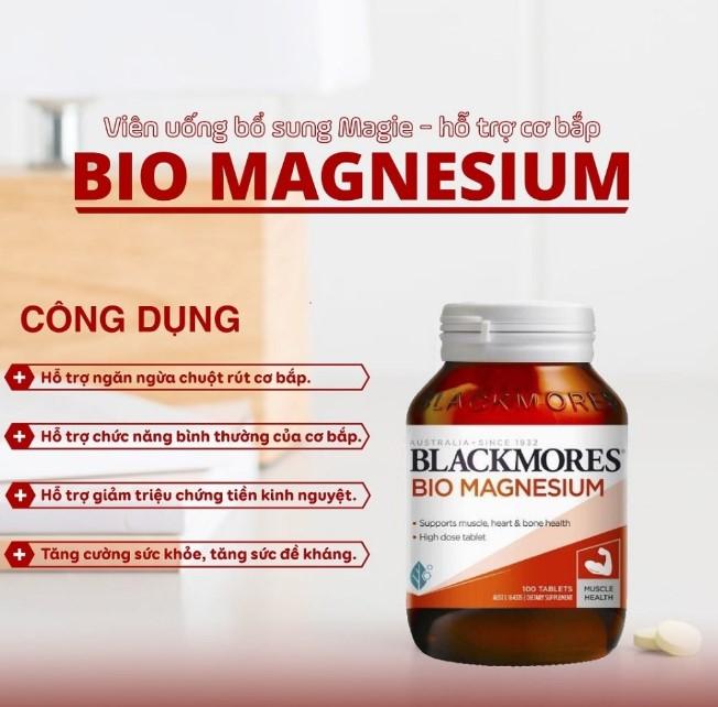 Viên uống hỗ trợ cơ bắp, ngăn chuột rút dành cho cả nam & nữ Blackmores Bio Magnesium