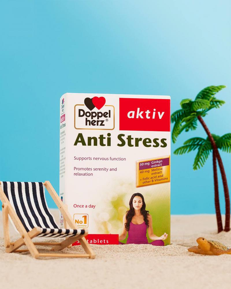 Viên uống hỗ trợ ngủ ngon, giảm căng thẳng, mệt mỏi Doppelherz Aktiv Anti Stress