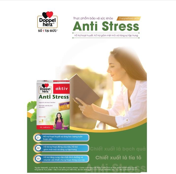 Viên uống hỗ trợ ngủ ngon, giảm căng thẳng, mệt mỏi Doppelherz Aktiv Anti Stress