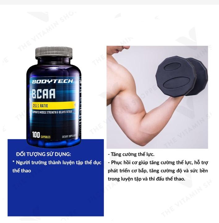 Viên uống hỗ trợ phát triển cơ bắp BodyTech BCAA 2:1:1 Ratio