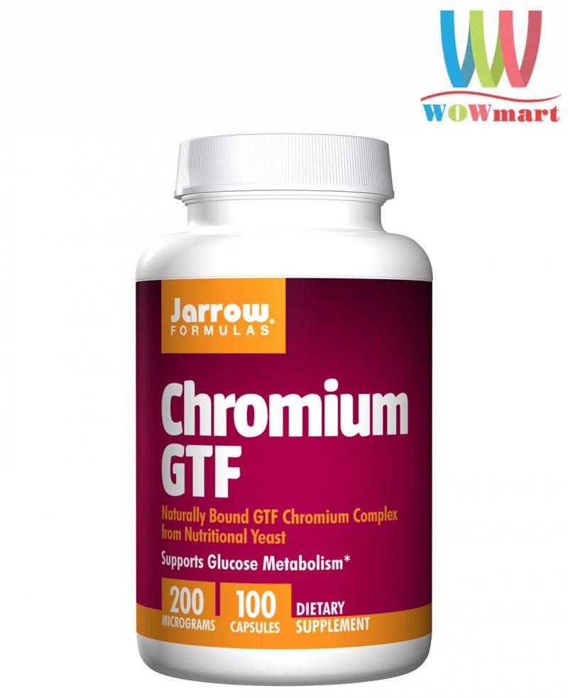 Viên uống hỗ trợ trị bệnh tiểu đường Jarrow Chromium GTF 200mcg 100 viên