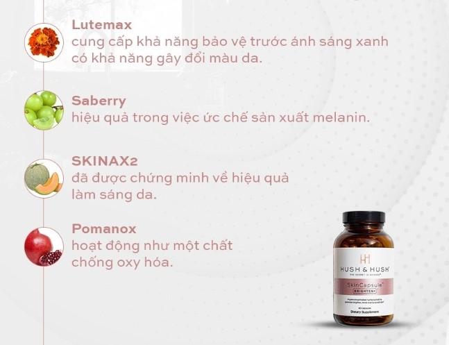 Viên uống làm sáng da và mờ thâm nám Image Skincare Hush & Hush Skin Capsule Brighten+