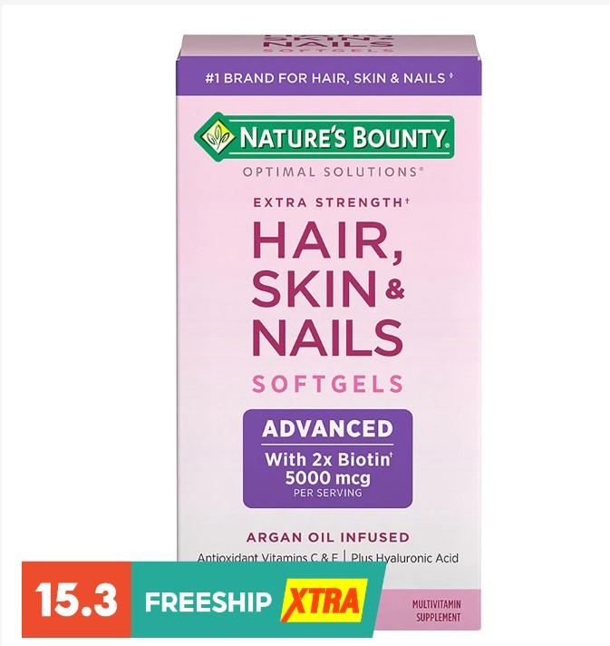 Viên uống Nature’s Bounty Optimal Solutions Hair, Skin & Nails 150 viên