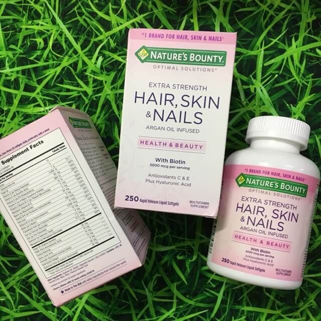Viên uống Nature’s Bounty Optimal Solutions Hair, Skin & Nails 250 viên