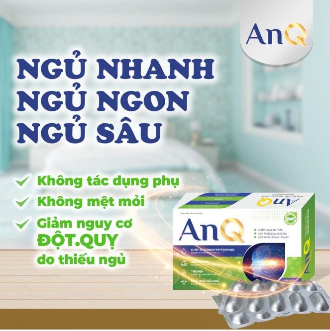 Viên uống ngủ ngon AnQ - Cải thiện mất ngủ, giúp ngủ sâu, dưỡng tâm, an thần