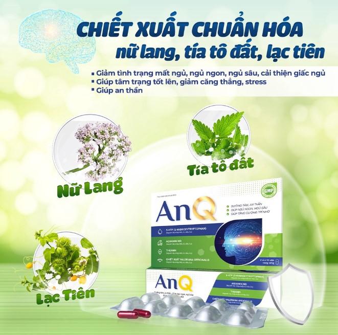 Viên uống ngủ ngon AnQ - Cải thiện mất ngủ, giúp ngủ sâu, dưỡng tâm, an thần