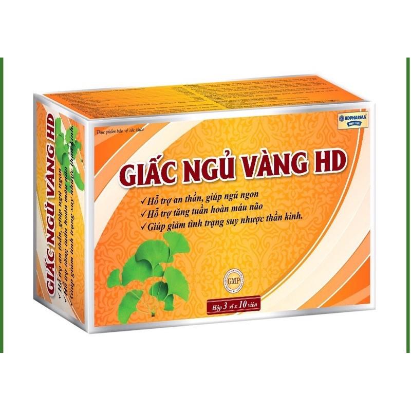 Viên uống ngủ ngon thảo dược Giấc Ngủ Vàng HDPHARMA dưỡng tâm an thần, giảm stress mất ngủ