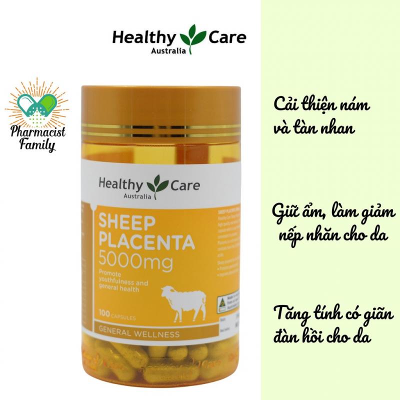 Viên uống nhau thai cừu chống lão hóa Healthy Care Sheep Placenta 100 viên