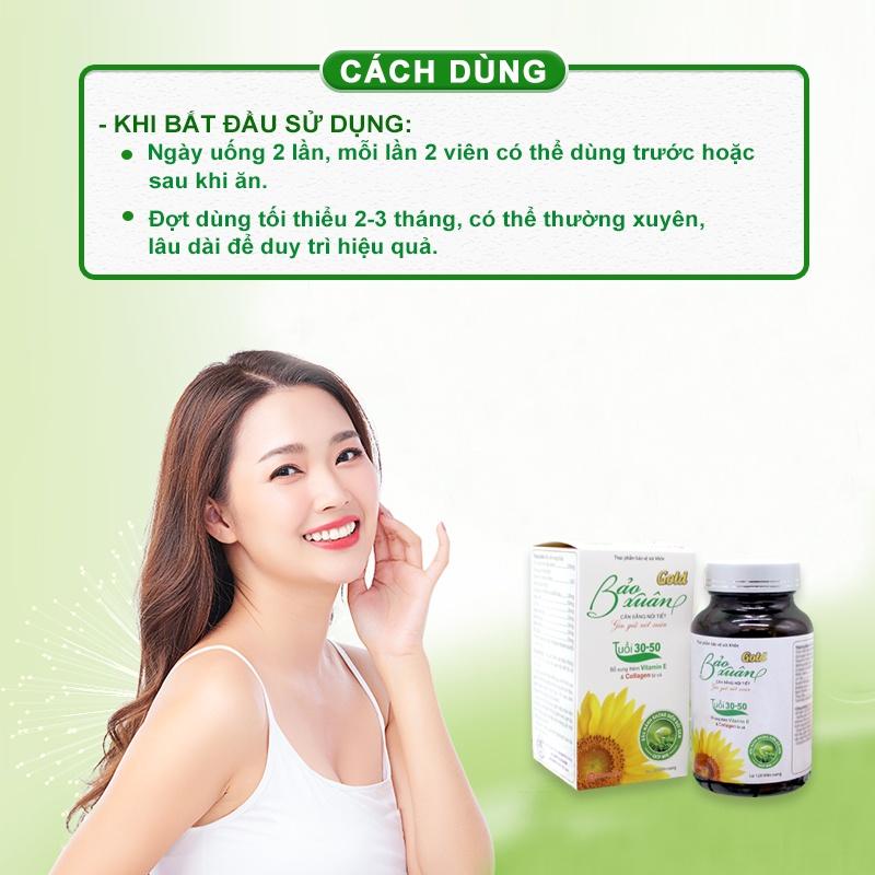 Viên uống nội tiết tố nữ Bảo Xuân Gold dành cho phụ nữ tuổi 30 - 50 làm đẹp chống lão hóa