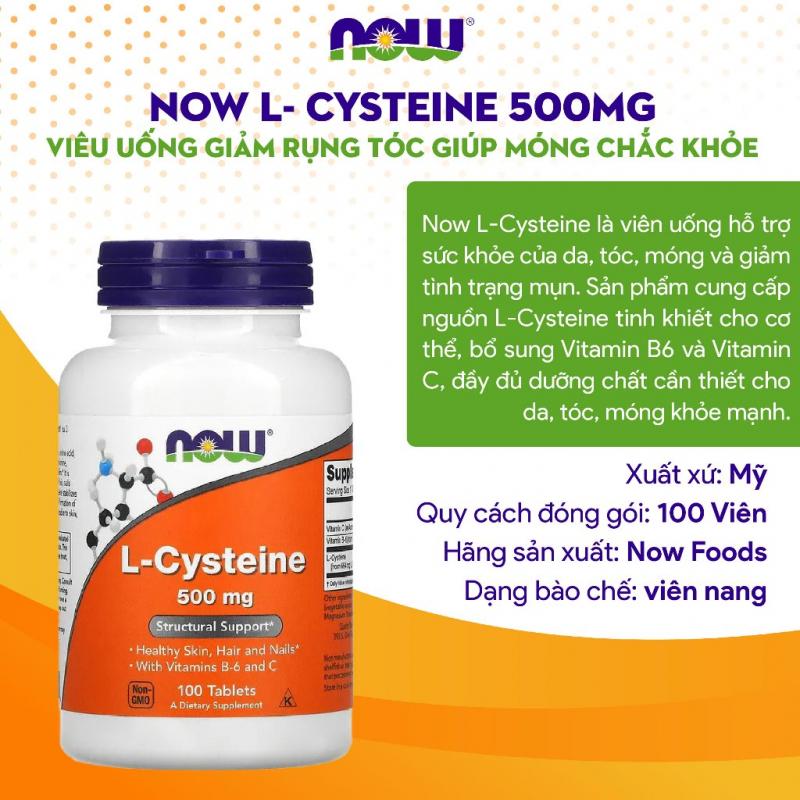 Viên uống Now L-Cysteine