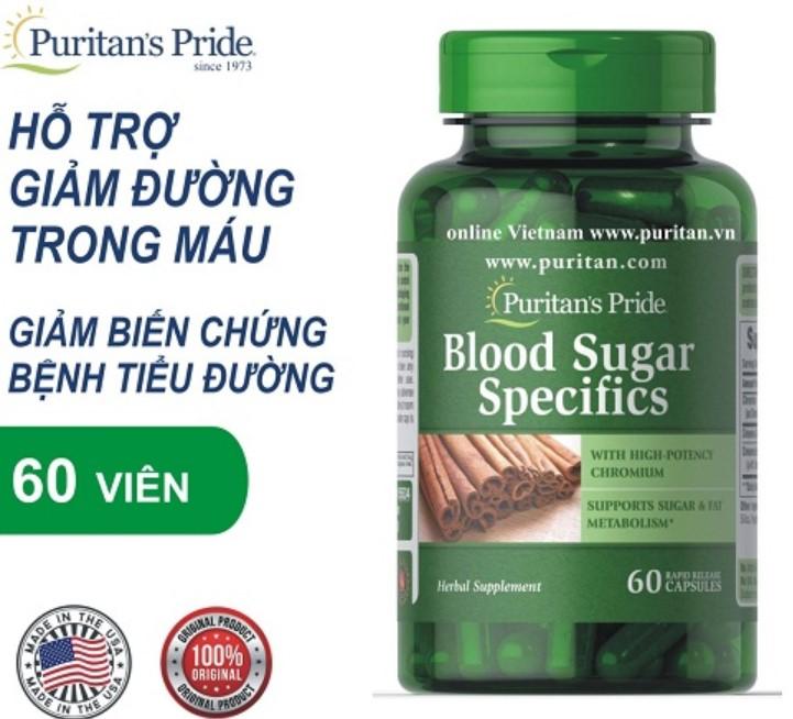 Viên uống quế giảm tiểu đường, kiểm soát đường huyết Puritan's Pride Blood Sugar Specific