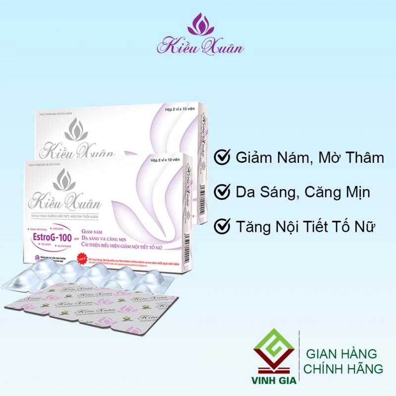 Viên uống sáng da giảm nám Kiều Xuân bổ sung collagen tăng cường nội tiết tố nữ