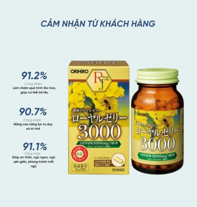 Viên uống sữa ong chúa Royal Jelly 3000mg Orihiro