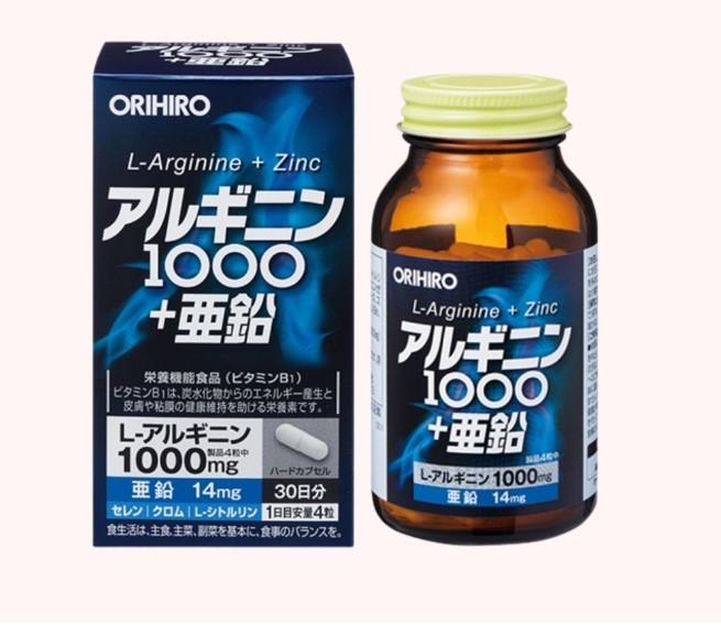 Viên uống tăng cường sinh lý nam giới L-Arginine 1000mg và Zinc Orihiro