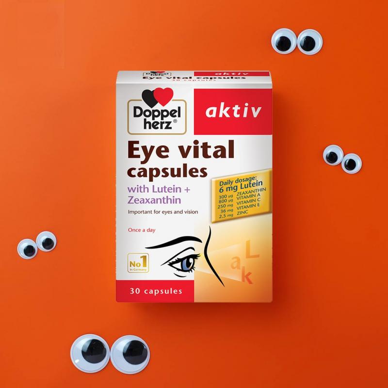 Viên uống tăng cường thị lực, chống mỏi mắt Doppelherz Aktiv Eye Vital Capsules