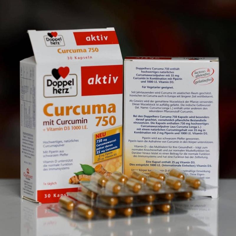 Viên Uống Tinh Bột Nghệ Doppelherz Curcuma 750