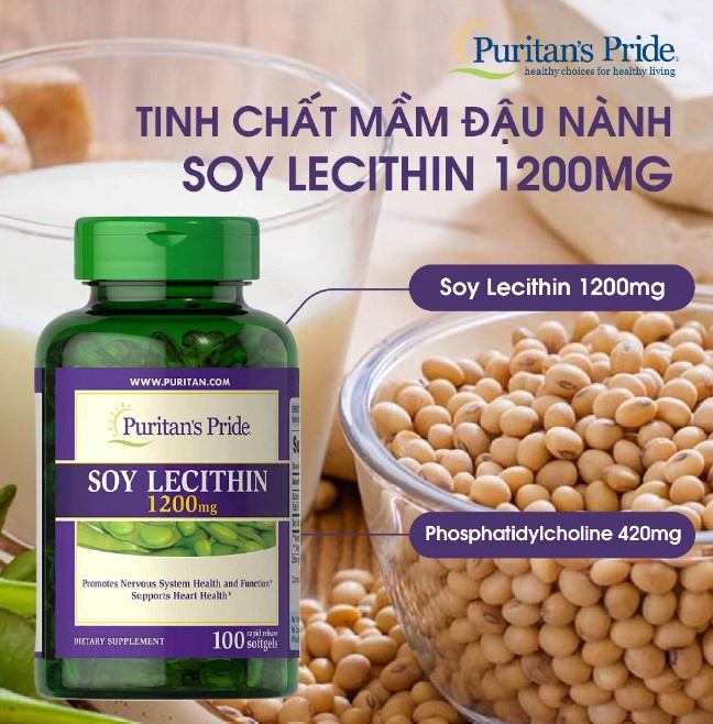 Viên uống tinh chất mầm đậu nành Puritan's Pride Soy Lecithin