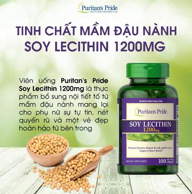 Viên uống tinh chất mầm đậu nành Puritan's Pride Soy Lecithin