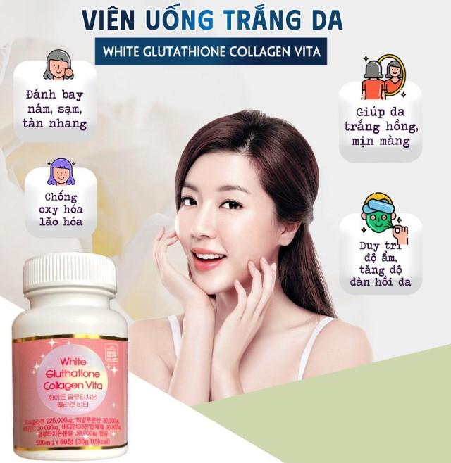 Viên uống trắng da White Glutathione Collagen Vita