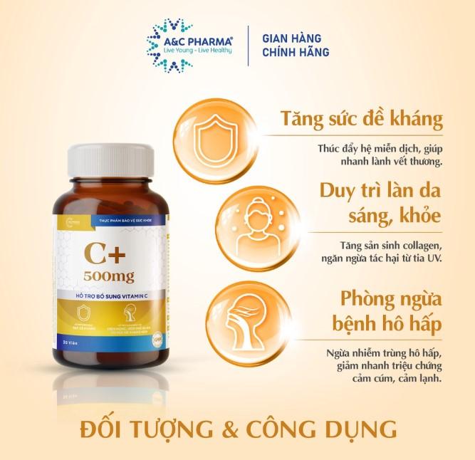 Viên uống Vitamin C+500mg 3in1 - A&C Pharma