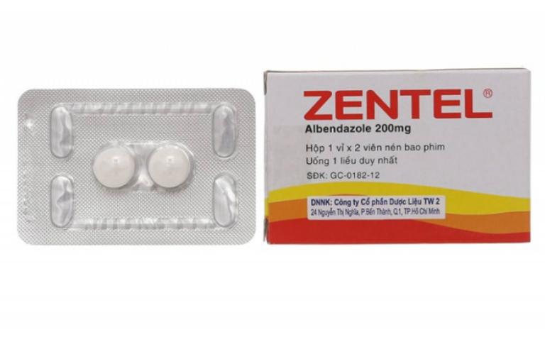 Viên uống tẩy giun sán Zentel 200mg (2 viên/hộp)