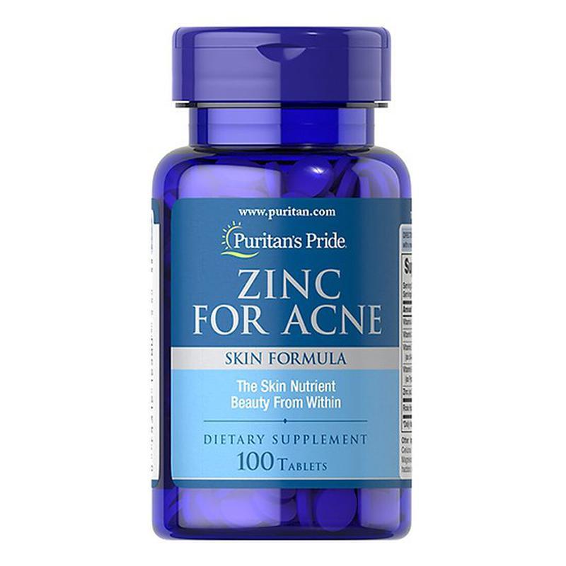 Viên uống Zinc For Acne  bổ sung kẽm ngừa mụn của Puritan's Pride