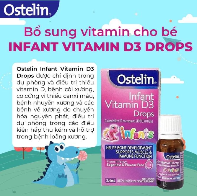 ﻿﻿Vitamin D Ostelin dạng nước cho trẻ sơ sinh và trẻ em