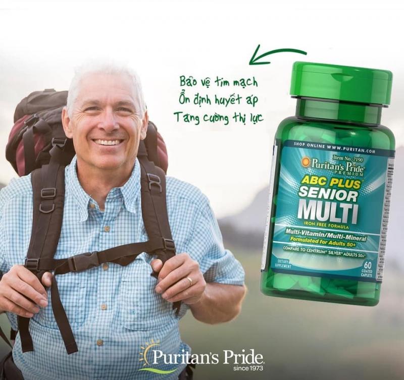Vitamin tổng hợp cho người cao tuổi ngừa suy nhược mệt mỏi tăng sức đề kháng Puritan'sPride ABC senior Multivitamin 60v