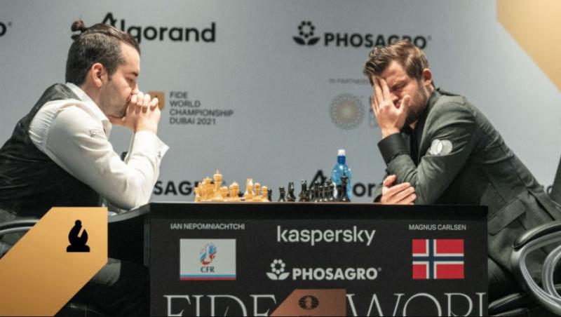 Nepomniachtchi đã từng cầm hoà Carlsen ở ván đầu tiên. (Ảnh: vnexpress)
