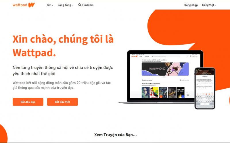 Website của Wattpad