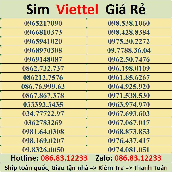 Web Sim số đẹp Viettel - Simsodepviettel.com