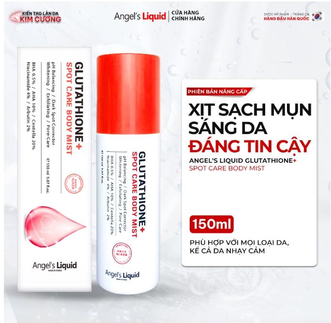 Xịt giảm mụn lưng Angel's Liquid Glutathione + Spot Care Body Mist