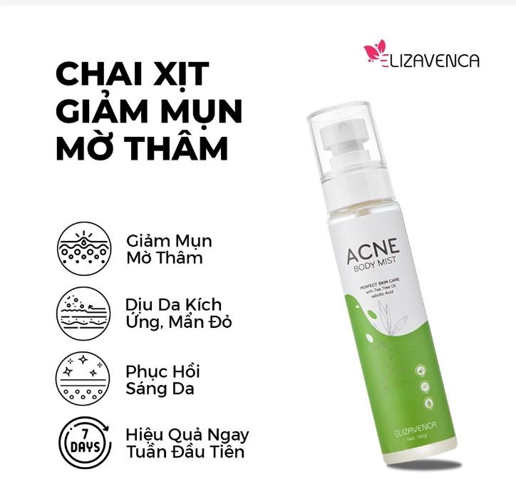 Xịt giảm mụn lưng ngực, thâm mụn nang lông Elizavenca