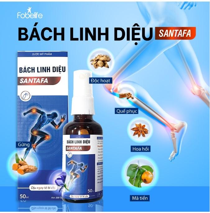 Xịt giảm nhanh đau nhức xương khớp Bách Linh Diệu Santafa