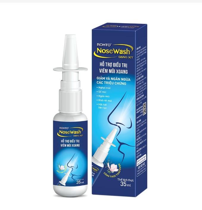 Xịt hỗ trợ điều trị viêm mũi xoang Rohto NoseWash Spray 35ml