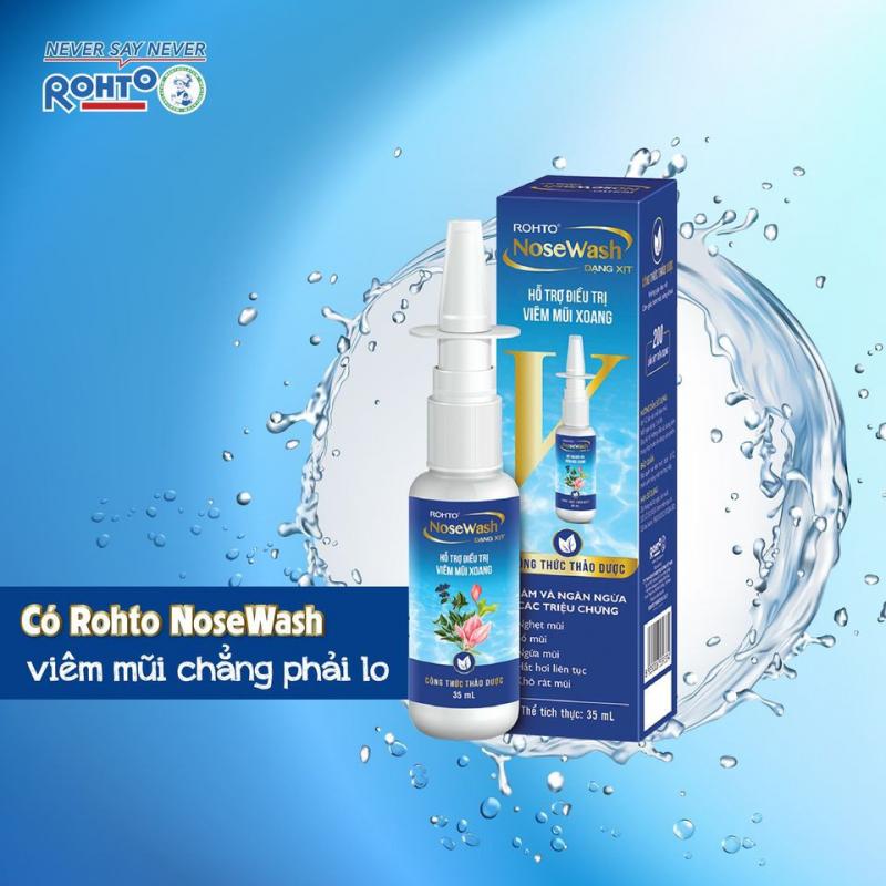 Xịt hỗ trợ điều trị viêm mũi xoang Rohto NoseWash Spray 35ml